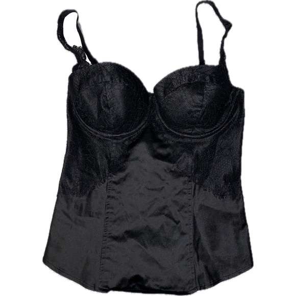 Top Corset GUESS Noir Dentelle – Taille 2XS, Style A-line, Neuf Avec étiquettes